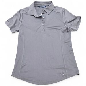 Cutter & Buck Prospect Textured Stretch Women's Short Sleeve Polo Shirt Gray NWT